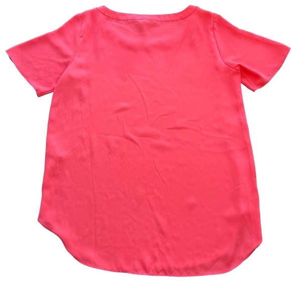 Banana Republic Watermelon Pink Crew Neck Short Sleeve Blouse - Size XS - Picture 2 of 11